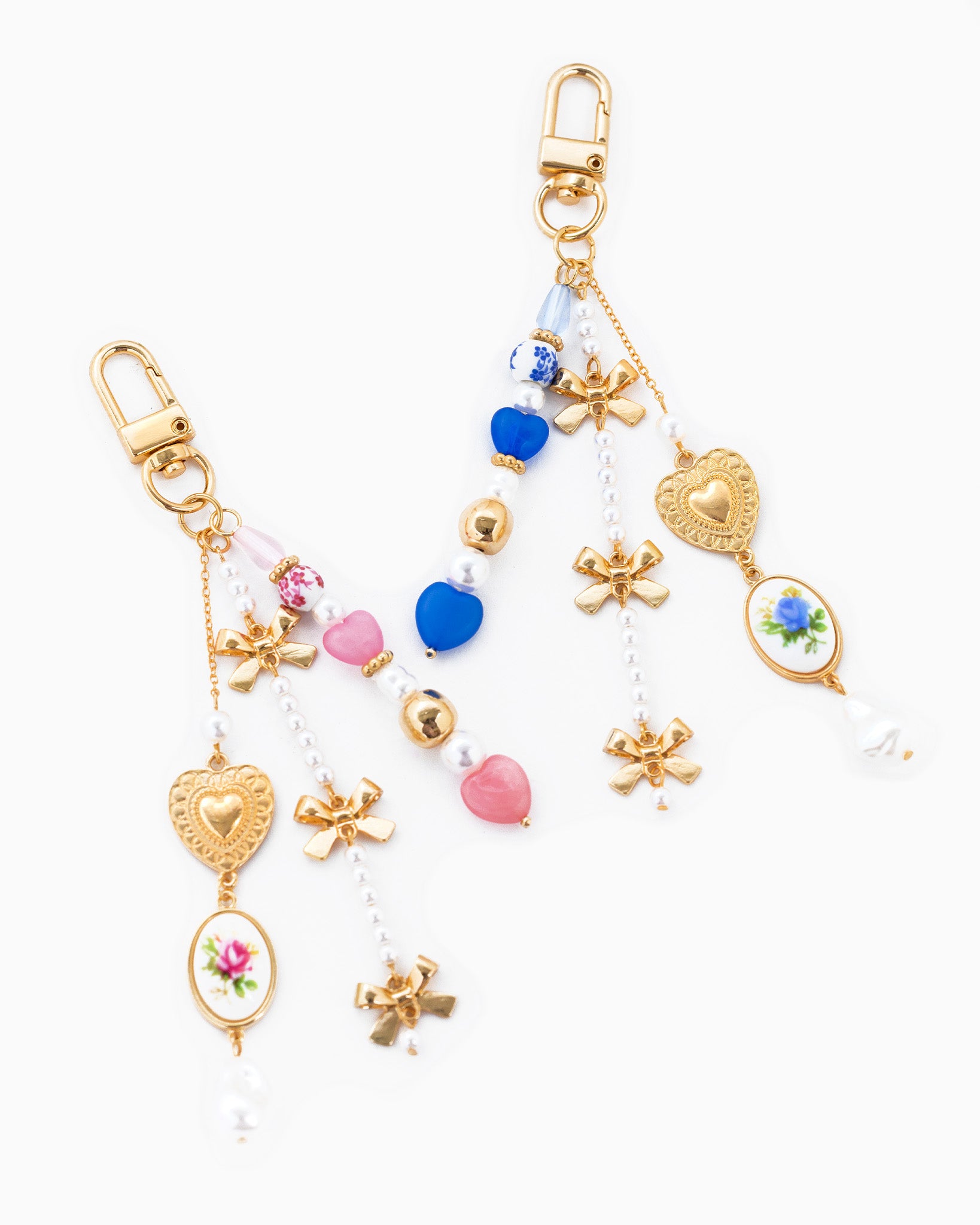 Romantic Ceramic and Bow Charm Bag Charm